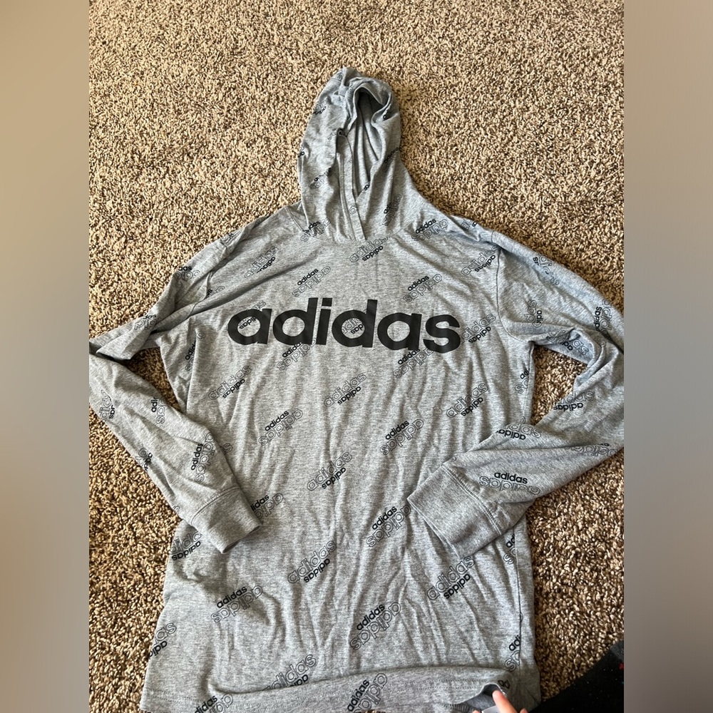 Extra Large adidas grey t shirt hoodie
